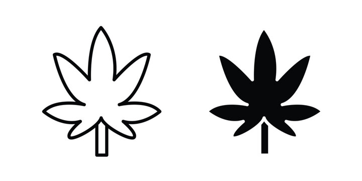 Cannabis icon editable stroke. Linear and flat icons