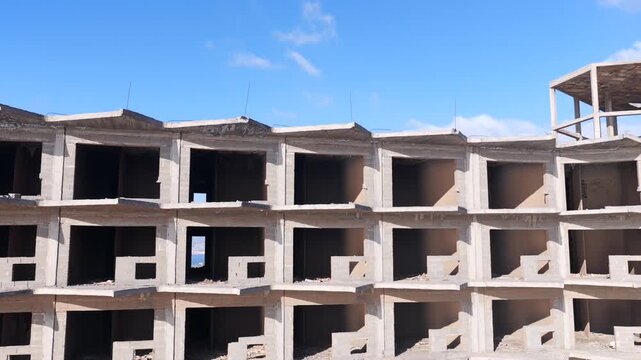 Aerial View of Abandoned Hotel in Tenerife; Overtourism, Housing Crisis, and Failed Real Estate