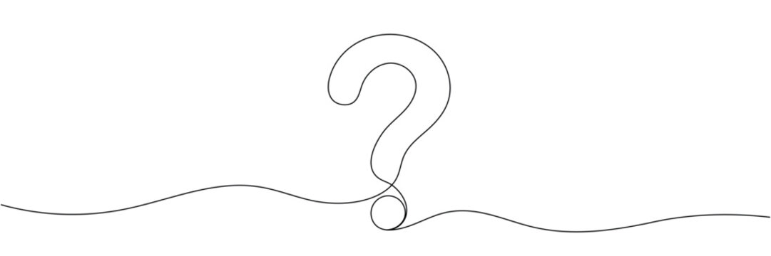 Question mark linear background. One continuous drawing of a question mark. Vector illustration Editable stroke