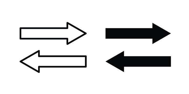 Exchange arrow icon editable stroke. Linear and flat icons