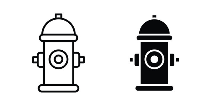 Fire hydrant icon editable stroke. Linear and flat icons