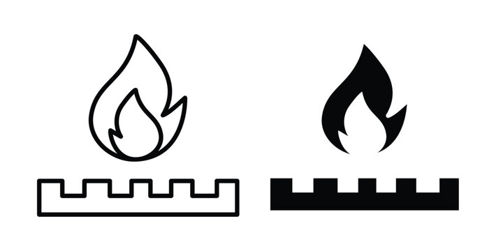 Fire burner icon editable stroke. Linear and flat icons