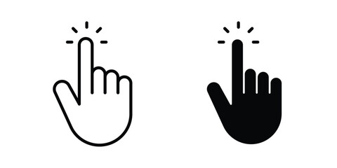 Fototapeta premium Hand cursor icon editable stroke. Linear and flat icons