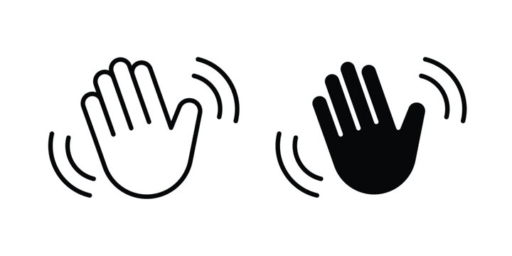 Hello icon editable stroke. Linear and flat icons