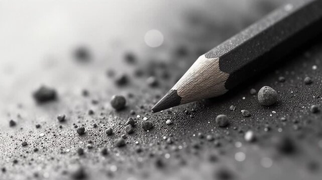Close-Up of a Grey Pencil on a Textured Surface