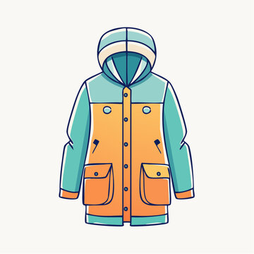 Illustration of a Hooded Parka Jacket