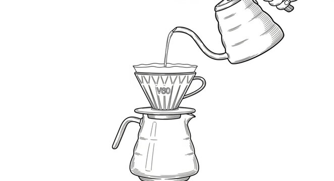 Pour over coffee maker brewing device.
