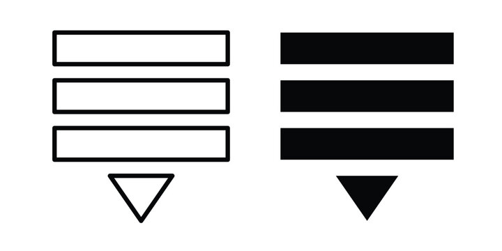 List dropdown icon editable stroke. Linear and flat icons