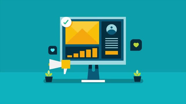 Email analytics monitors email marketing campaign performance including number of email send, open rate and conversions based on newsletter subscription.