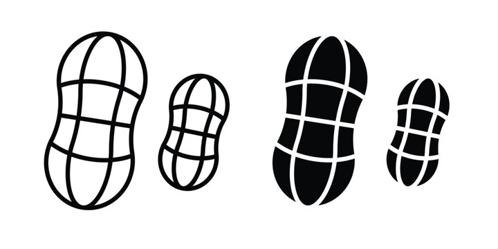 Peanut icon editable stroke. Linear and flat icons