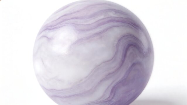 Purple marble sphere on white background