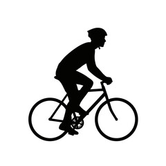 Obraz premium Silent silhouette of a person cycling against a stark white background emphasizing motion and solitude