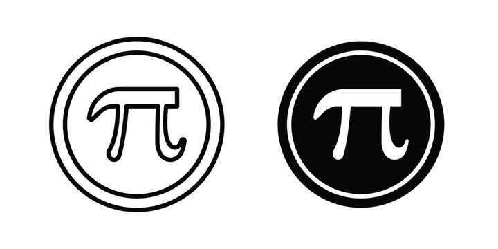 Pi icon editable stroke. Linear and flat icons