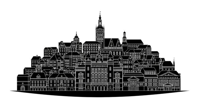 Lviv City Skyline Silhouette with Historic Architecture ? Urban Design