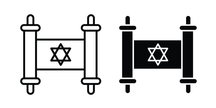 Scroll Torah icon editable stroke. Linear and flat icons