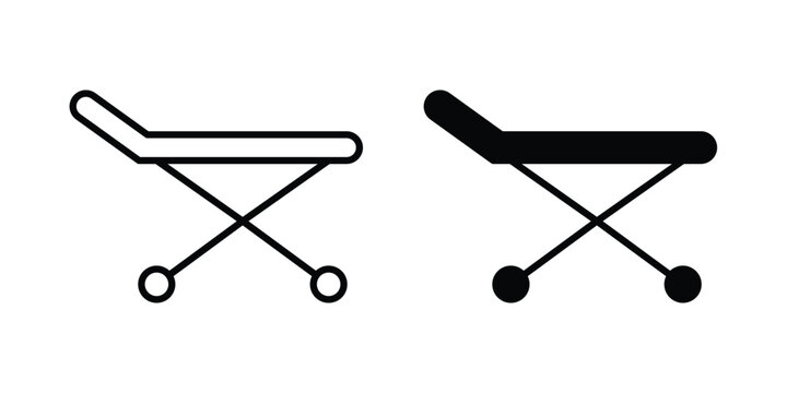 Stretcher icon editable stroke. Linear and flat icons