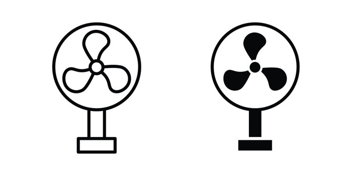 Table Fan icon editable stroke. Linear and flat icons