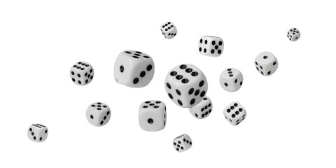 Naklejka premium White game dice with black dots
