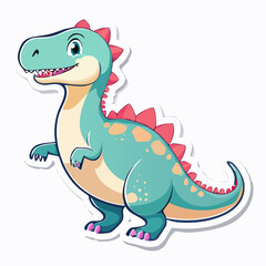 Fototapeta premium Cute Cartoon Dinosaur Sticker