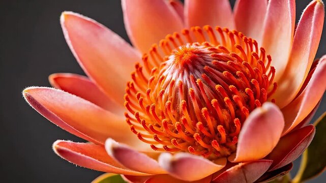 Closeup of a vibrant protea flower