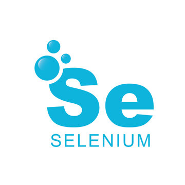 Selenium minerals inside blue bubble, icon, vector.