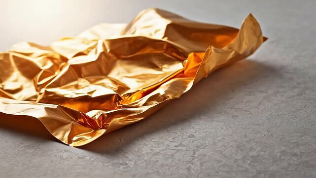 Crumpled golden foil sheet