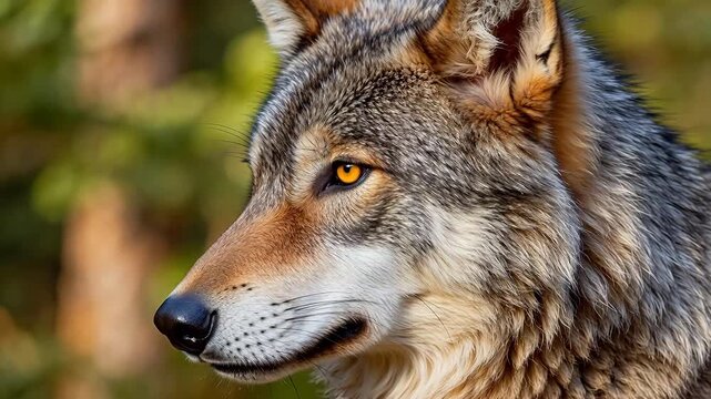 Closeup of a wolfs face