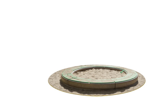 Sandbox for children. On isolated transparent background.