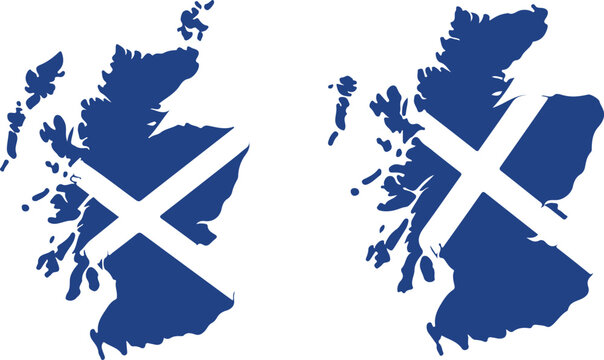 Map of scotland with saltire flag design
