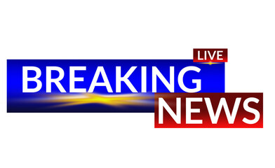 Obraz premium Blue and Red Live Breaking News Lower Third Banner for Broadcast Media, Modern Blue Red Breaking News Live Alert Lower Third Design Template