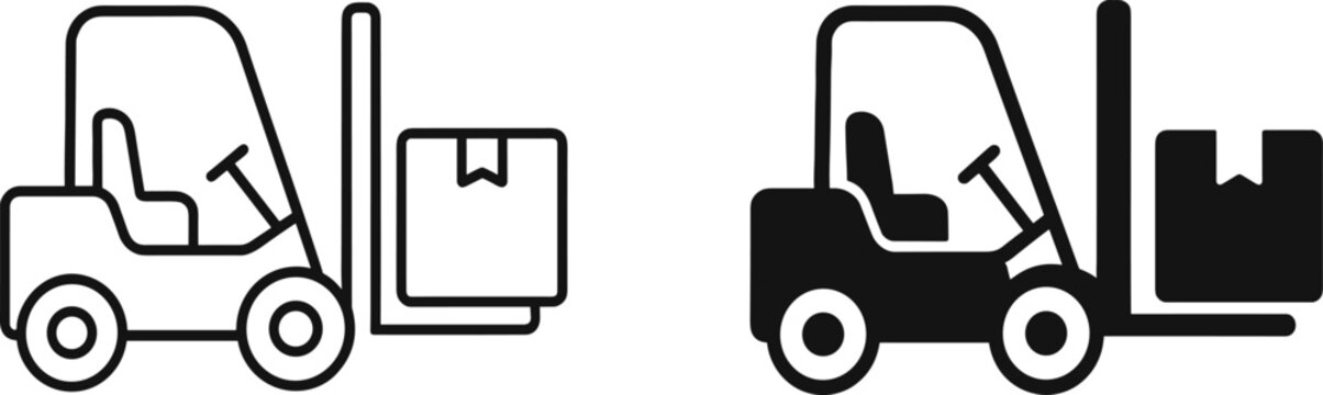 logistics shipping delivery transport cargo warehouse truck package box freight forklift pallet loading handling equipment storage goods lifting machinery industrial work on transparent background