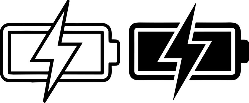 electricity electrical power energy battery charging voltage current circuit cable plug charger symbol icon supply technology device lightning indicator level status on transparent background