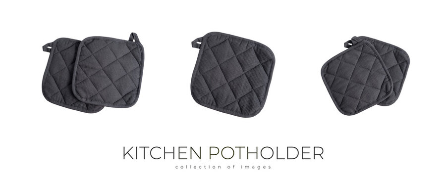  Kitchen potholder isolated on a white background.