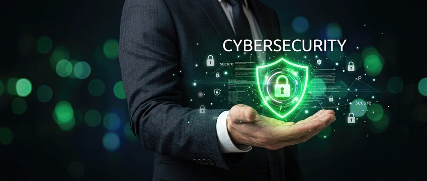 Cybersecurity measures at the forefront of technology business environment visual content modern digital landscape protecting data with innovative solutions
