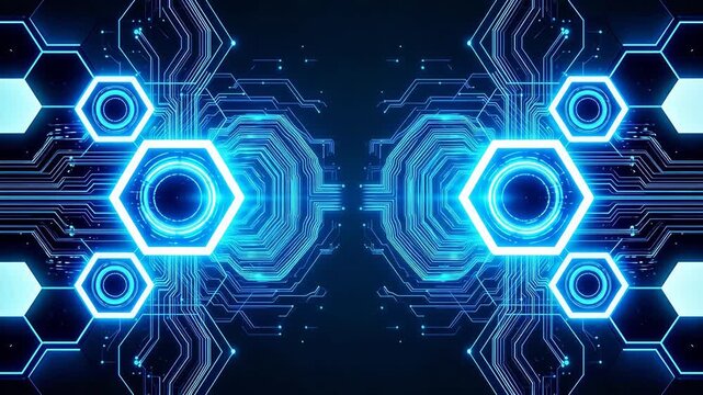 Futuristic hexagonal circuit design