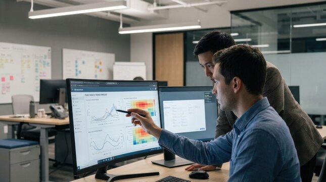 Predictive Analytics Healthcare: Population data visualized for forecasting trends in public health sector