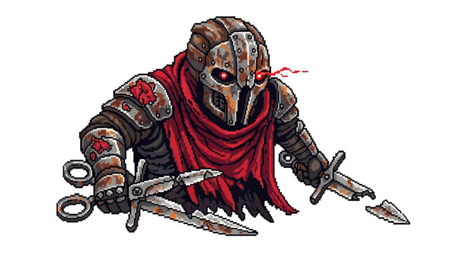 Dark Warrior with Broken Sword and Scythe.