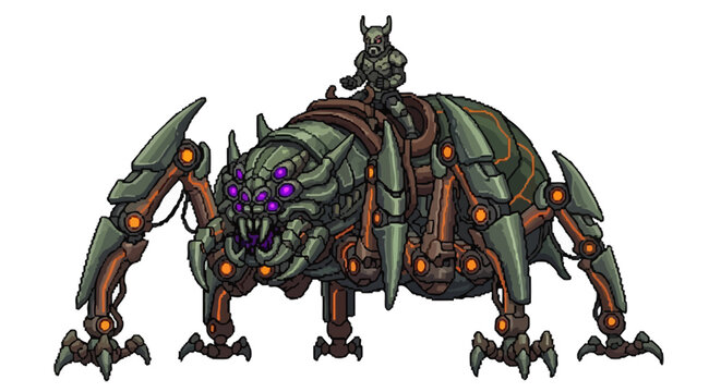 Mechanical Insectoid Creature with Multiple Legs and Armor.