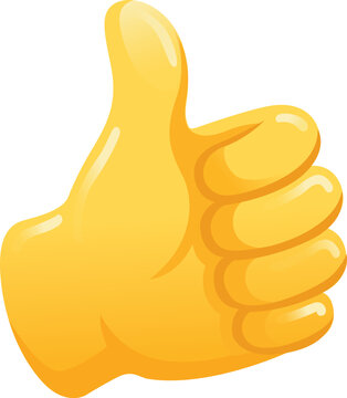 Yellow Thumbs Up Emoji Positive Like Approval Hand Design 