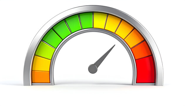 Speedometer Gauge Indicating Performance Level.