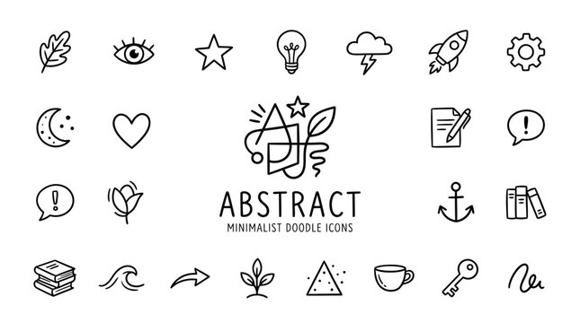 Minimalist icons for abstract concepts.