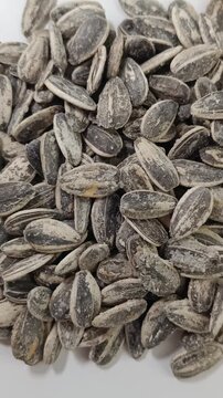 tas de graines de tournesol grill&eacute;es et sal&eacute;es	