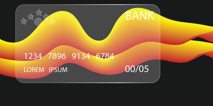 A close-up view of a bank credit card with vibrant yellow and orange flames rising from the bottom edge on a dark background.