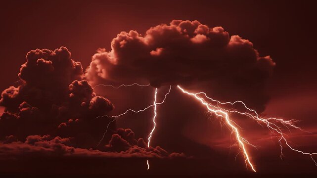Stormy sky with lightning and clouds ideal for travel vlogs and eco-friendly campaigns