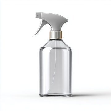 Minimal cleaning spray bottle mockup product showcase studio environment front view marketing concept