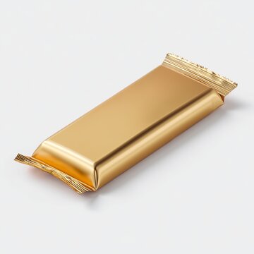 Elegant gold chocolate bar wrapper minimalist design product photography studio setting high-quality concept