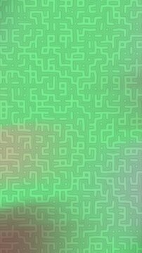 Abstract futuristic green matrix code texture with glowing cybernetic symbols and digital patterns.