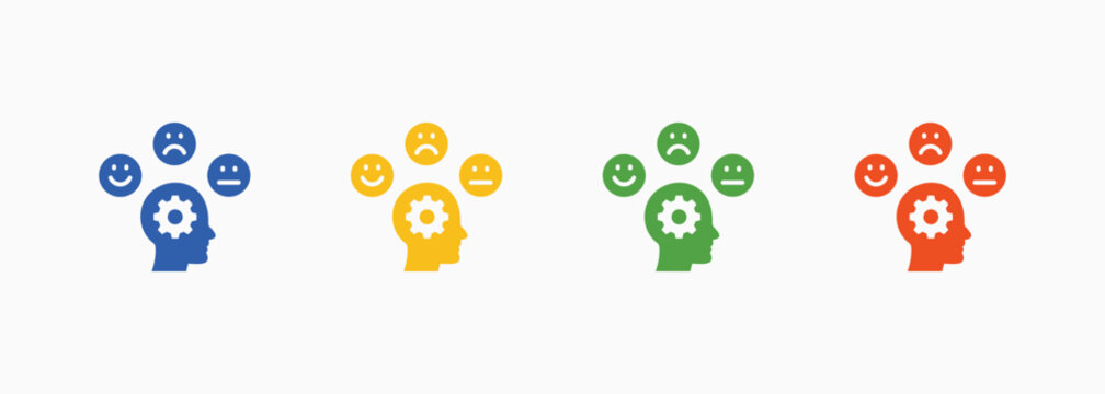Human Behavior Icon Set Color Multiple Style Collection Illustration