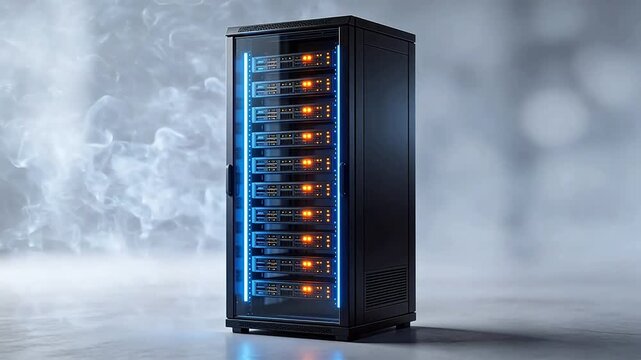 Server rack with illuminated components