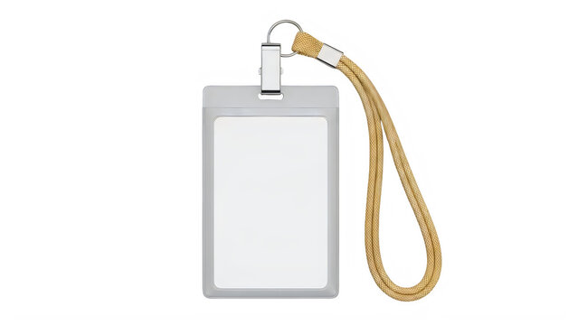 Blank id card with gold lanyard